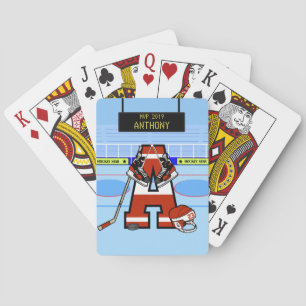 Personalised Initial Ice Hockey Playing Cards