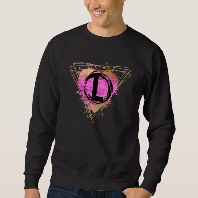 Personalised Initial L Monogram Letter Deco Cute C Sweatshirt (Front)