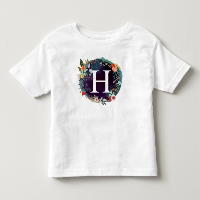Personalised Initial Letter H Monogram T-Shirt (Front)