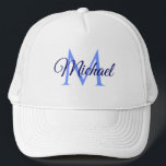 Personalised Initial Letter Name For Him For Her Trucker Hat<br><div class="desc">Personalised Initial Letter Name For Him For Her Template Unisex Elegant Trendy White Trucker Hat.</div>