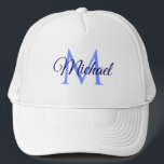 Personalised Initial Letter Name For Him For Her Trucker Hat<br><div class="desc">Personalised Initial Letter Name For Him For Her Template Unisex Elegant Trendy White Trucker Hat.</div>