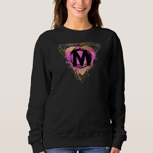 Personalised Initial M Monogram Letter Deco Cute C Sweatshirt (Front)