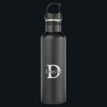 Personalised Initial Modern Black and White 710 Ml Water Bottle<br><div class="desc">Personalised Initial Modern Black and White stainless steel water bottle.  This template makes it easy for you to customise the Initial and Name Text.  Perfect for your business or as a gift with that extra personal touch!</div>