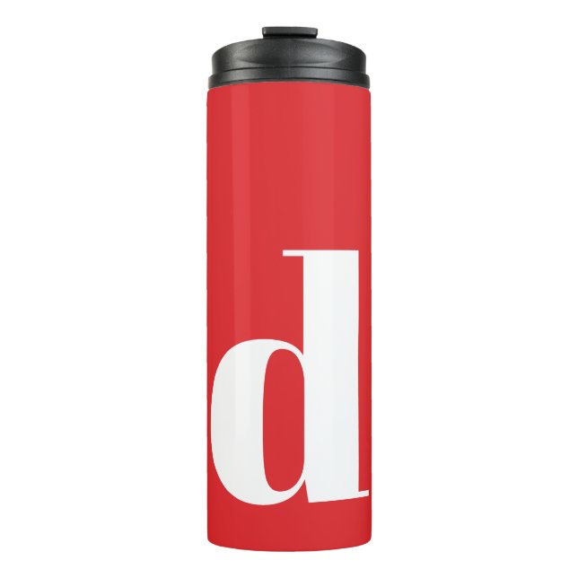 Personalised Initial Monogram Modern Simple Thermal Tumbler (Front)