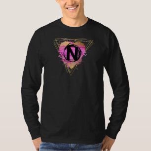Personalised Initial N Monogram Letter Deco Cute C T-Shirt