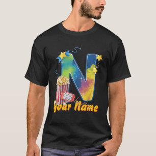 Personalised initial N popcorn tickets cinematic T-Shirt