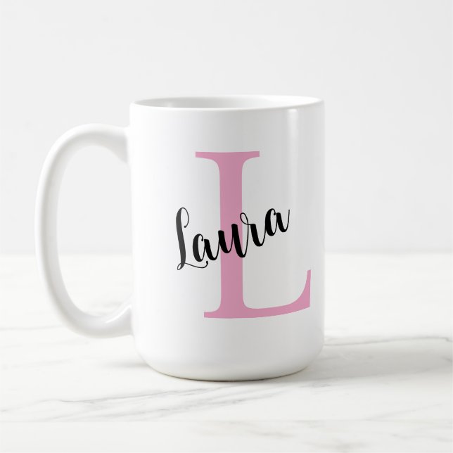 Personalised Initial Name Mug Custom Coffee Mug (Left)