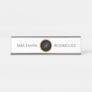 Personalised Initial & Name Teacher Office Admin Desk Name Plate