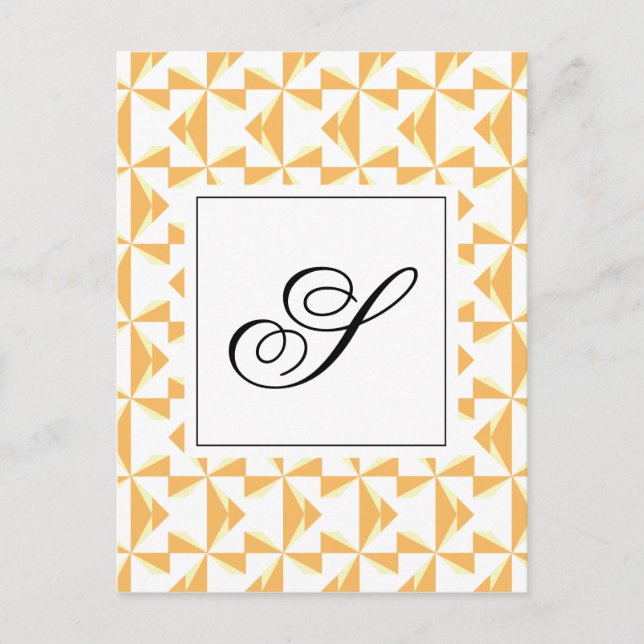 Personalised Initial Pumpkin Pinwheels Postcard (Front)