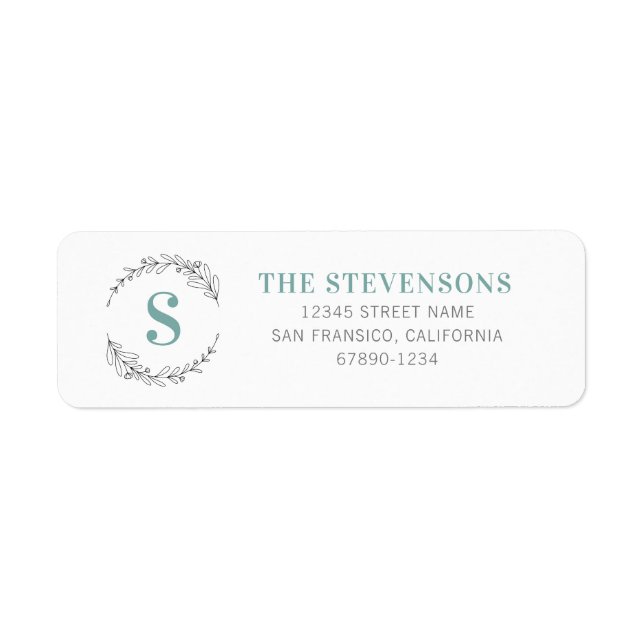 Personalised Initial Return Address Labels (Front)