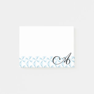 Personalised Initial Sky Blue Pinwheels Post-it Notes
