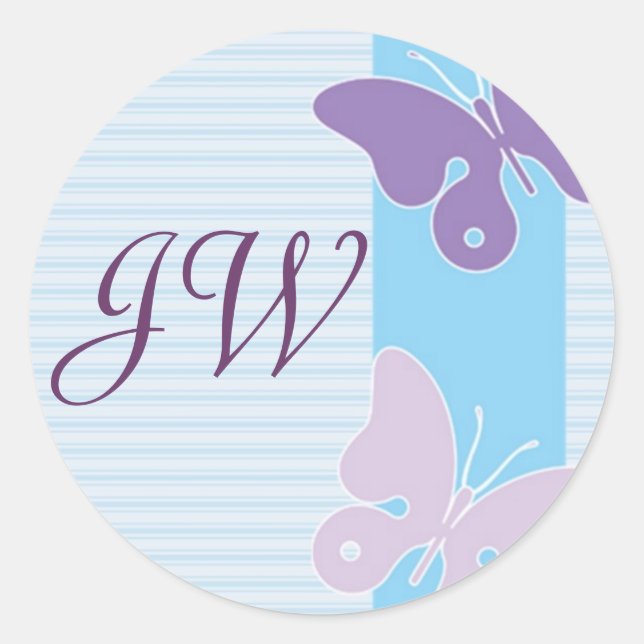 Personalised Initial Sticker - Butterflies (Front)