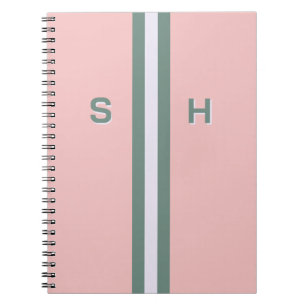 Personalised initial stripe notebook