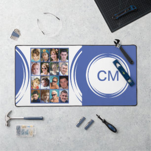 Personalised initials 16 photo purple desk mat