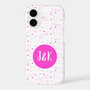 Personalised Initials J & K Pink Love Pattern