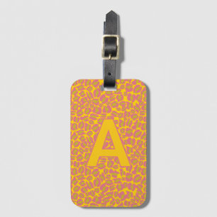 Personalised initials Leopard animal print Luggage Tag
