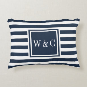 Personalised Initials Monogram Navy Blue Decorative Cushion