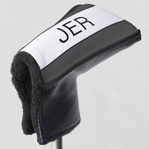 Personalised Initials Monogrammed Dark Grey Putter Golf Head Cover