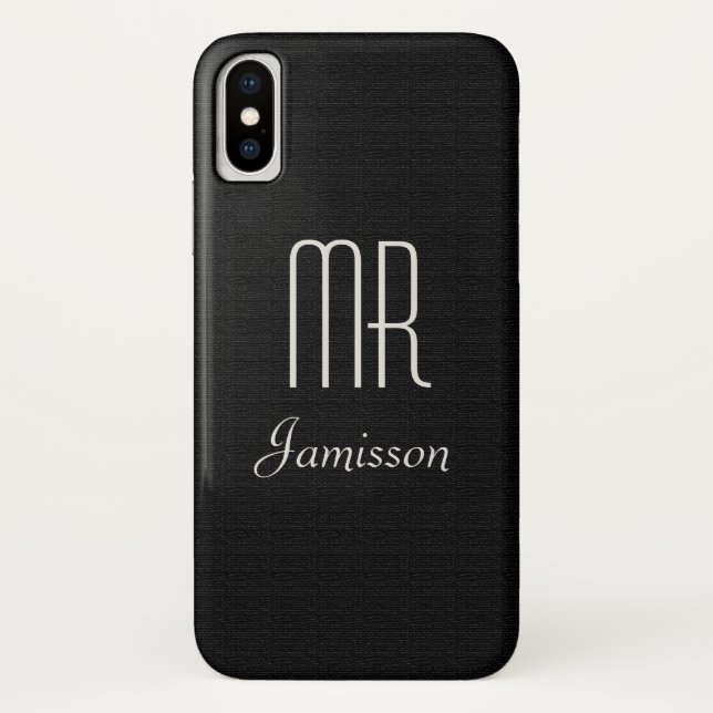Personalised Initials MR Black HIS Case-Mate iPhone Case (Back)