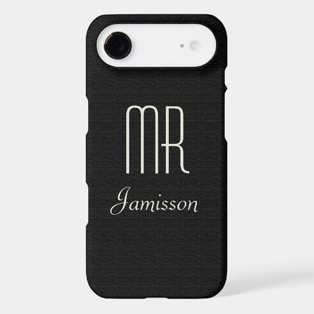 Personalised Initials MR Black HIS Case-Mate iPhone Case (Back)