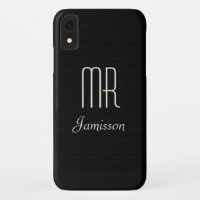 Personalised Initials MR Black HIS