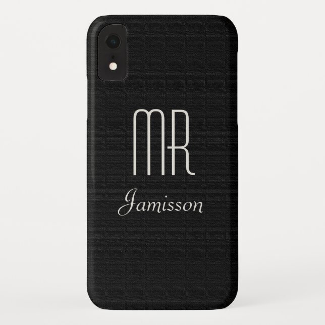 Personalised Initials MR Black HIS Case-Mate iPhone Case (Back)