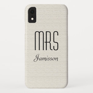 Personalised Initials MRS Rustic Off White Case-Mate iPhone Case