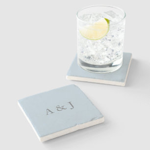 Personalised Initials Sky Blue Stone Coaster