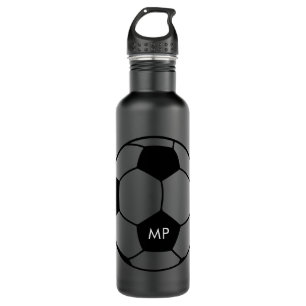 Personalised Initials Soccer Black White 710 Ml Water Bottle