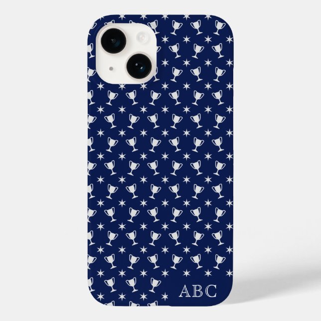 Personalised initials sports trophy pattern Case-Mate iPhone case (Back)