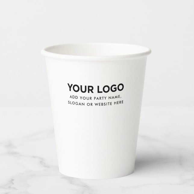 Personalised Inline Logo and Text Paper Cups (Front)