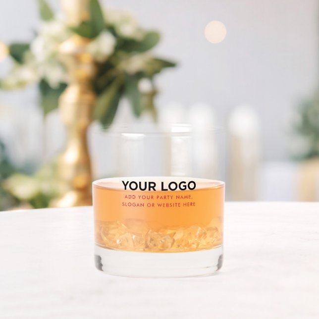 Personalised Inline Logo and Text Simple Glasses (Insitu (Wedding))