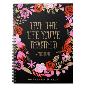 Personalised Inspiration Live Life Imagined Quote Spiral Notebook