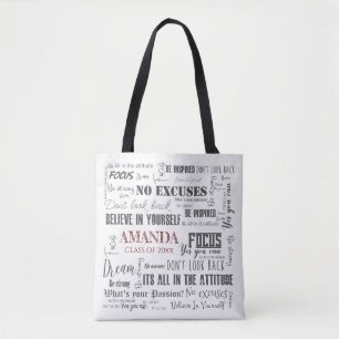 Personalised Inspiration Word Art Graduation Tote Bag