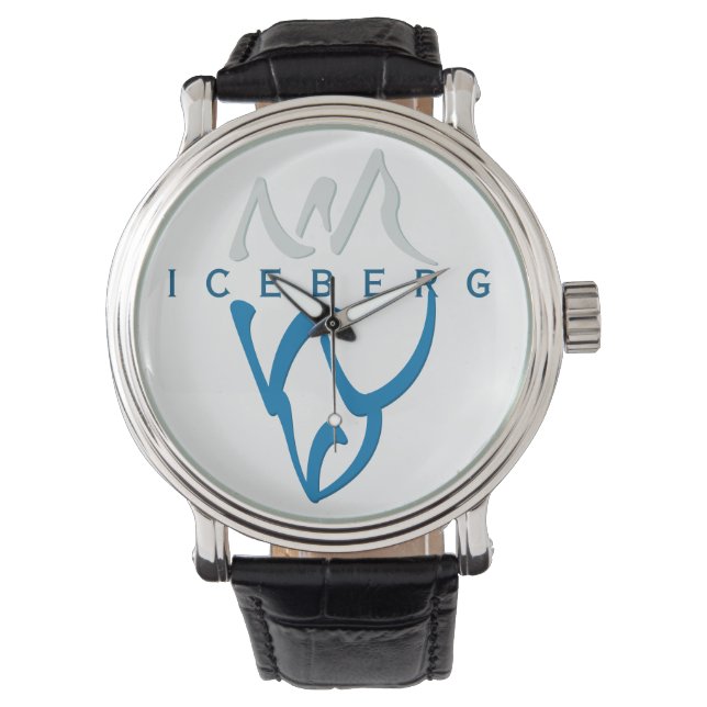 Personalised Inspirational Blue Abstract Iceberg Watch (Front)