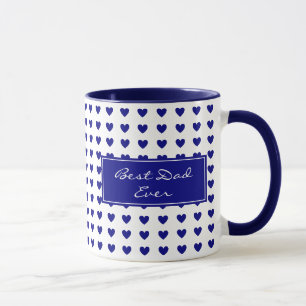 Personalised Inspirational Blue Hearts Pattern Mug