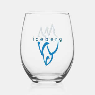 Personalised Inspirational Blue Iceberg Art Stemless Wine Glass