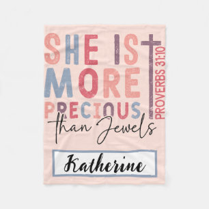 Personalised Inspirational Christian Bible Verse Fleece Blanket