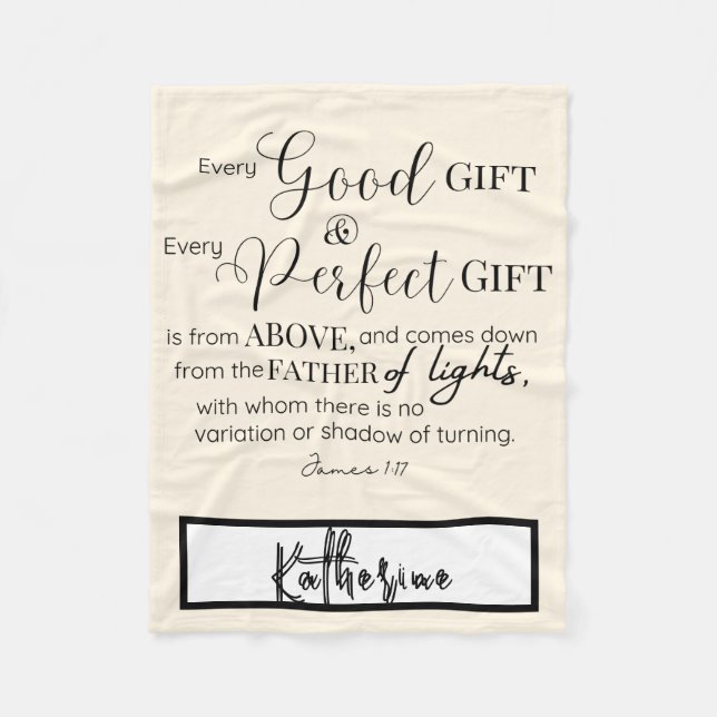 Personalised Inspirational Christian Bible Verse Fleece Blanket (Front)