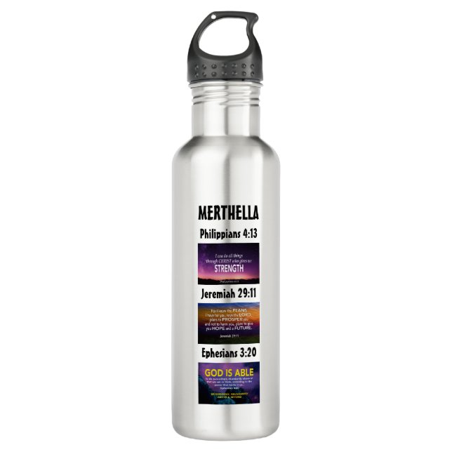 Personalised Inspirational Christian Scripture 710 Ml Water Bottle (Front)