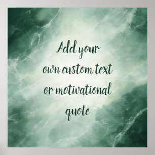 Personalised Inspirational Quote – Green Marble Poster