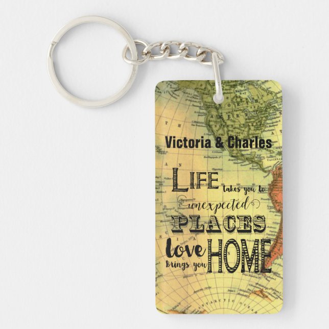 Personalised Inspirational Quote Key Ring (Front)