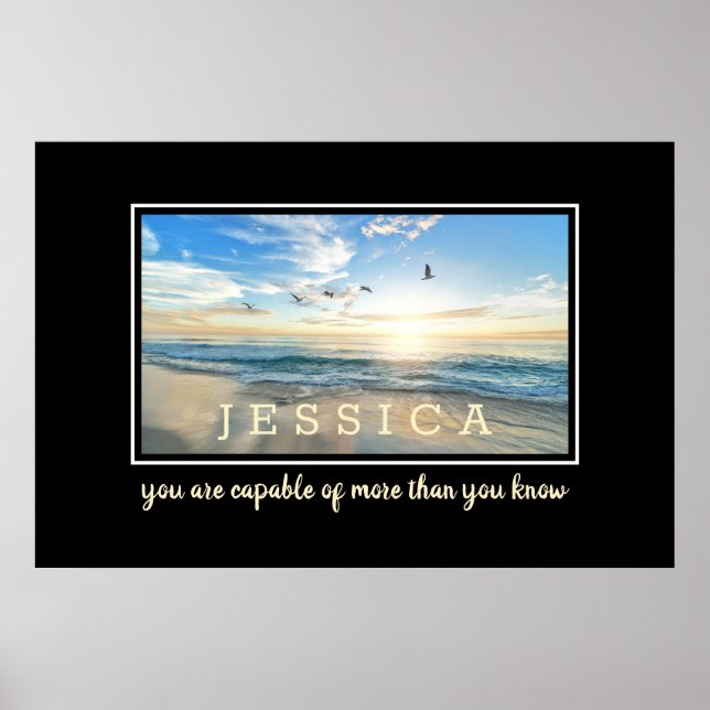 Personalised Inspirational Quotes You Are Capable Poster (Front)