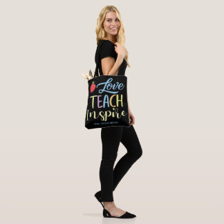 Personalised Inspire Colourful Quote Teacher Tote Bag