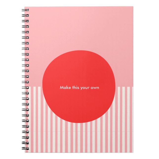 PERSONALISED Inspired by Bauhaus Red and Pink  Notebook (Front)