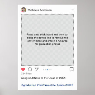 Personalised Instagram Graduation Photo Prop Poster