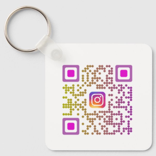 Personalised Instagram QR Code  Key Ring (Front)