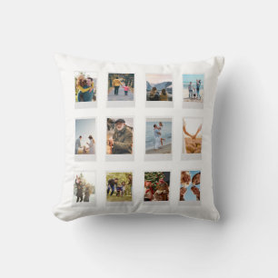 Personalised Instant Film 12 Photo Collage Cushion