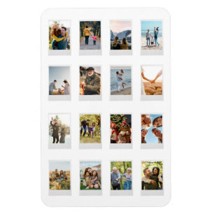 Personalised Instant Film 16 Photo Collage Magnet