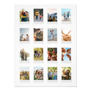 Personalised Instant Film 16 Photo Collage Print